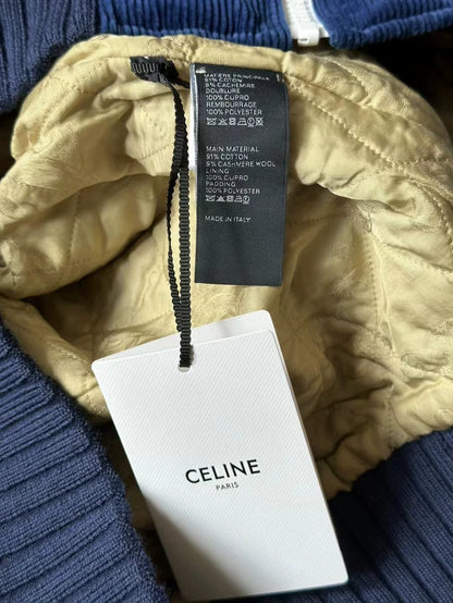 Celine Blue Corduroy Embroidered Jacket