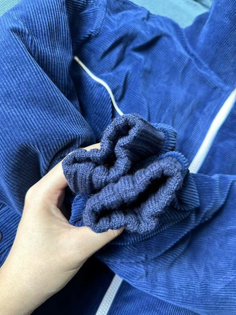 Celine Blue Corduroy Embroidered Jacket