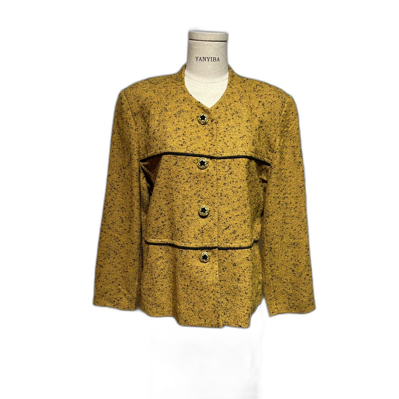 Vintage Layered Yellow Wool Outerwear