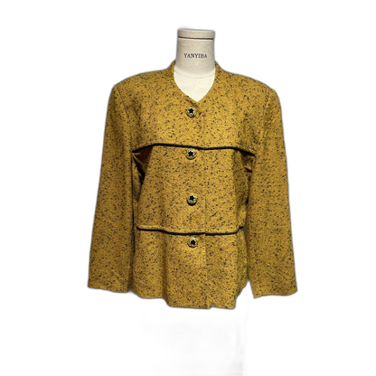 Vintage Layered Yellow Wool Outerwear
