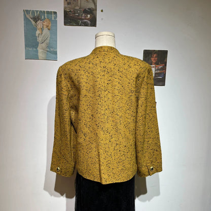 Vintage Layered Yellow Wool Outerwear