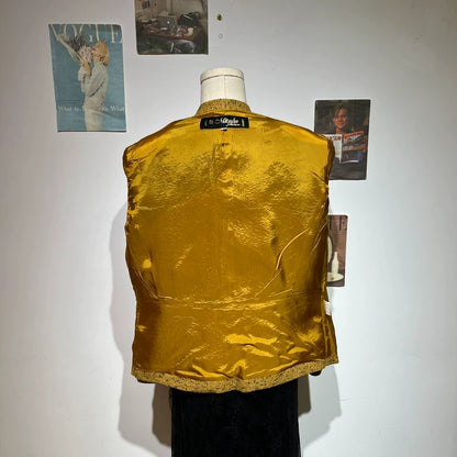 Vintage Layered Yellow Wool Outerwear