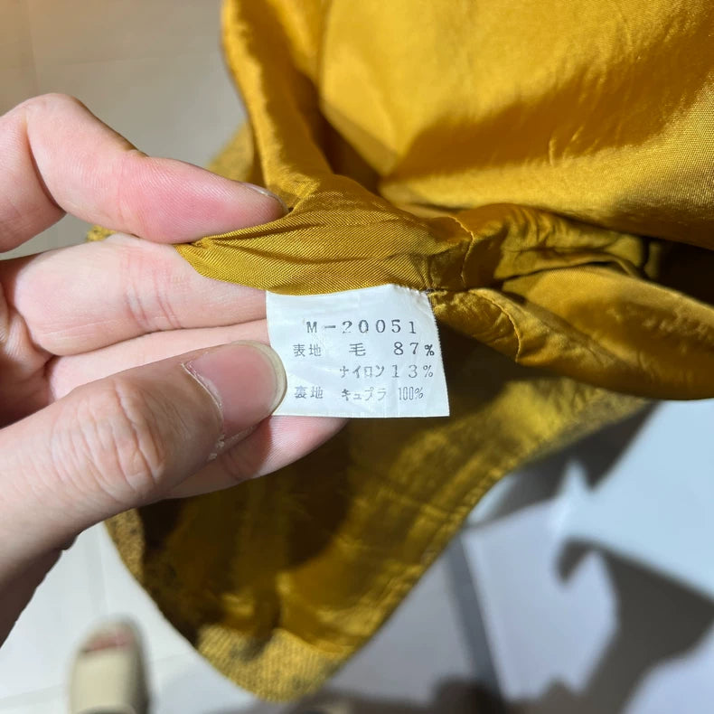 Vintage Layered Yellow Wool Outerwear