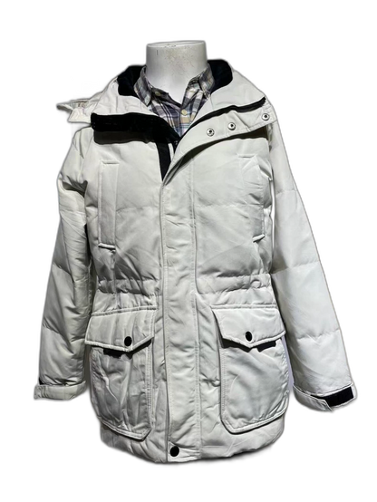 Vintage White Hooded Puffer Jacket