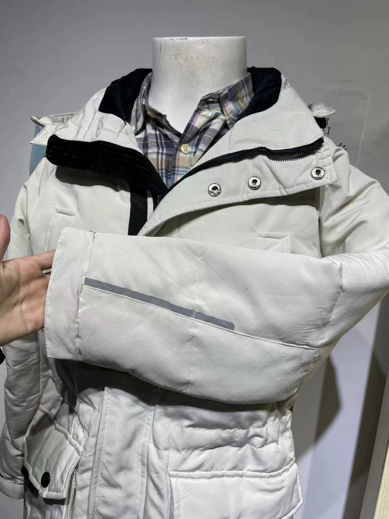 Vintage White Hooded Puffer Jacket