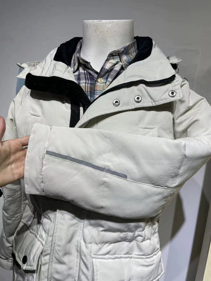 Vintage White Hooded Puffer Jacket