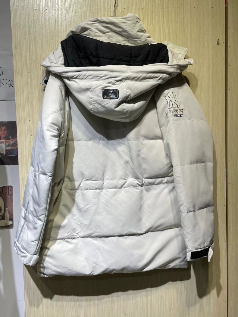 Vintage White Hooded Puffer Jacket