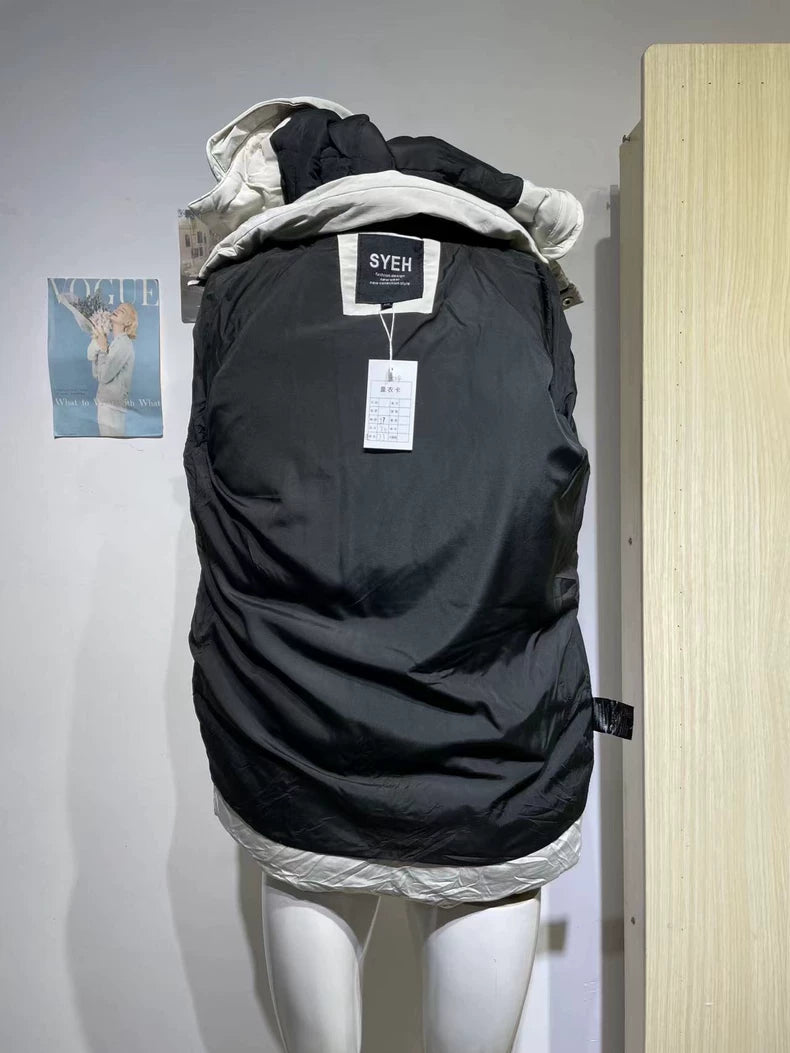 Vintage White Hooded Puffer Jacket