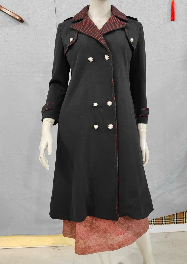 Vintage Prada Women's Black Wool Coat