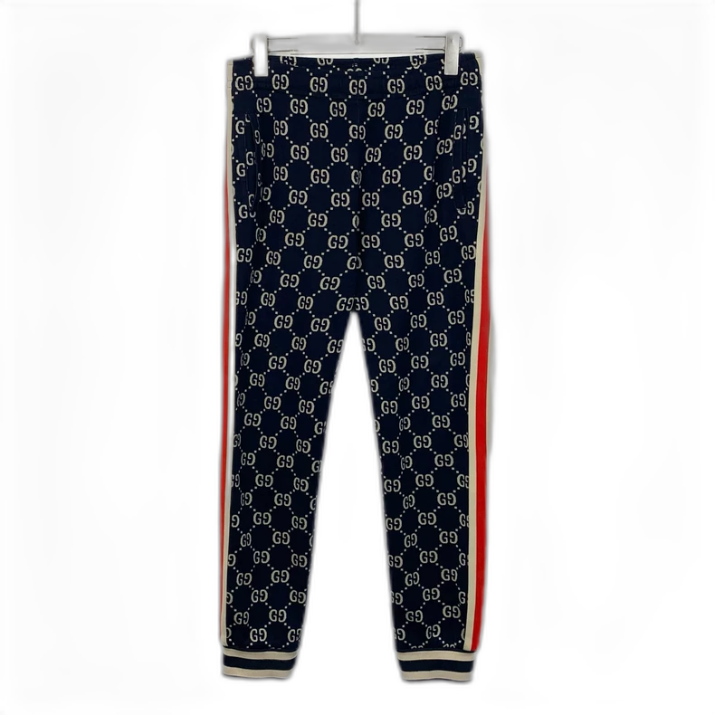 Gucci Dark Blue Logo Stretch Pants