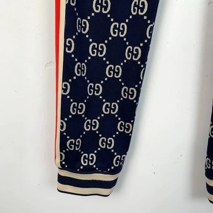 Gucci Dark Blue Logo Stretch Pants