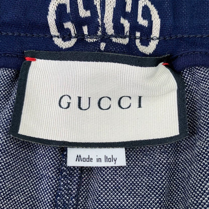 Gucci Dark Blue Logo Stretch Pants