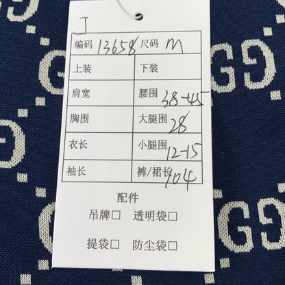 Gucci Dark Blue Logo Stretch Pants