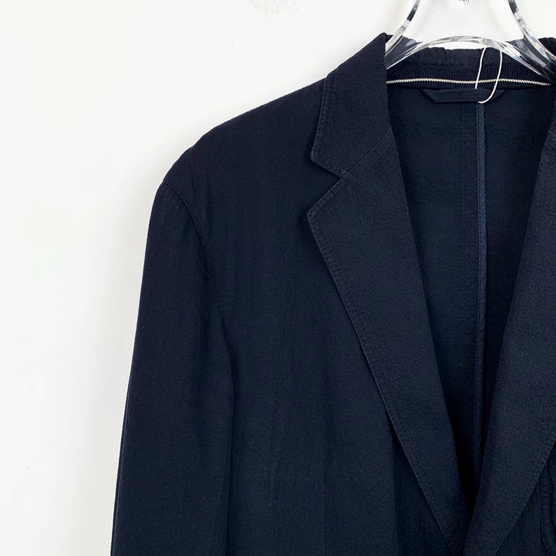 Ermenegildo Zegna Navy Cotton Blazer Size 50