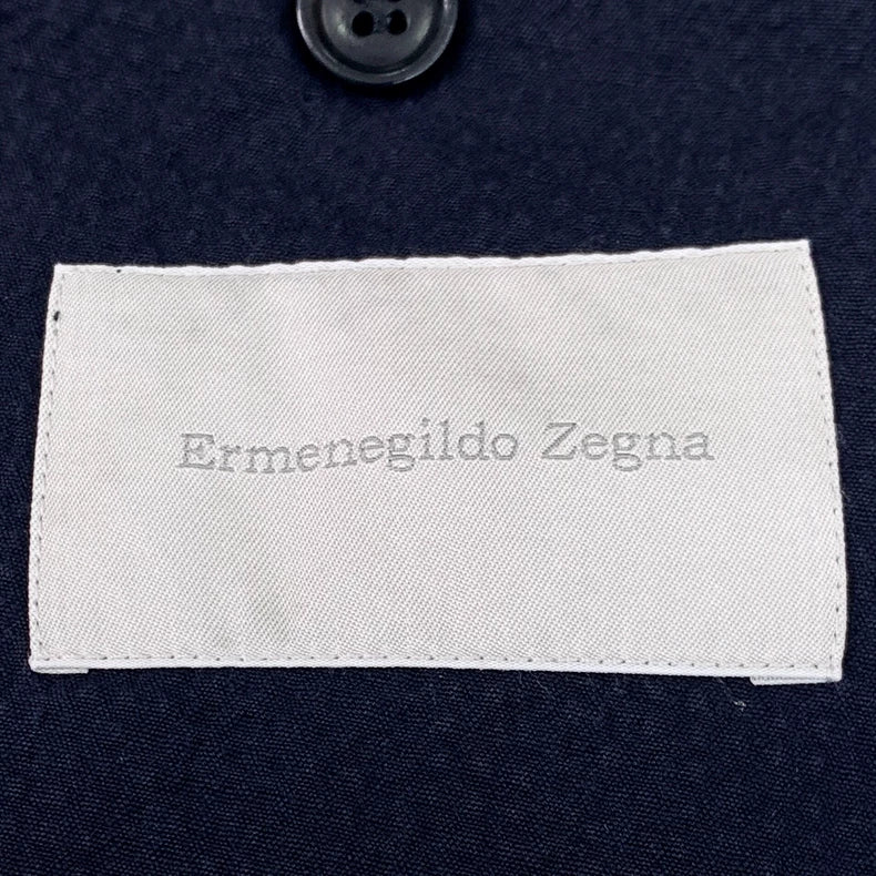 Ermenegildo Zegna Navy Cotton Blazer Size 50