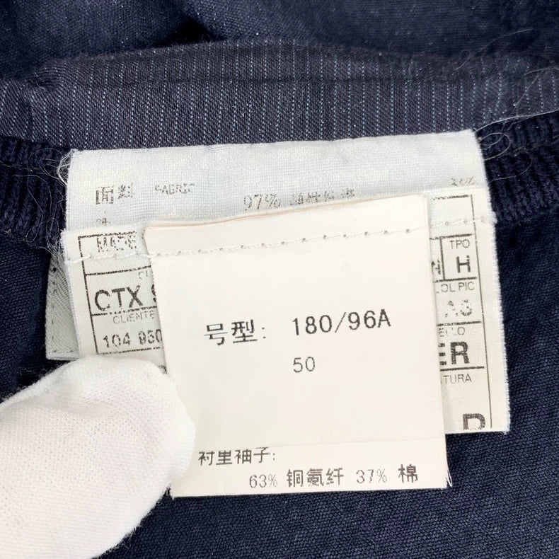 Ermenegildo Zegna Navy Cotton Blazer Size 50