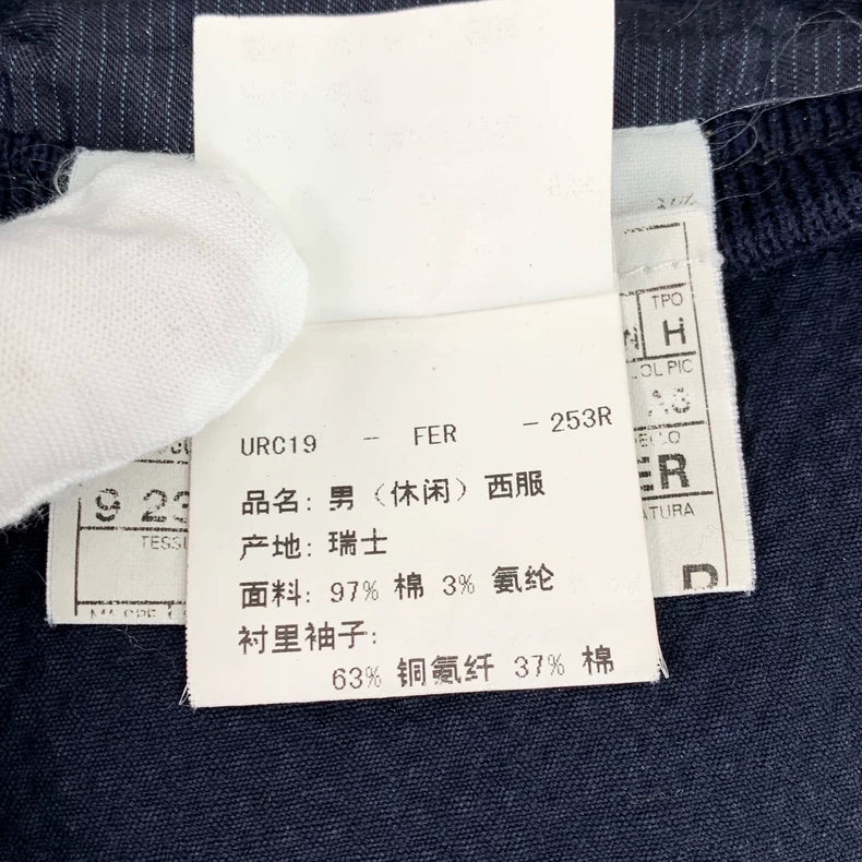 Ermenegildo Zegna Navy Cotton Blazer Size 50