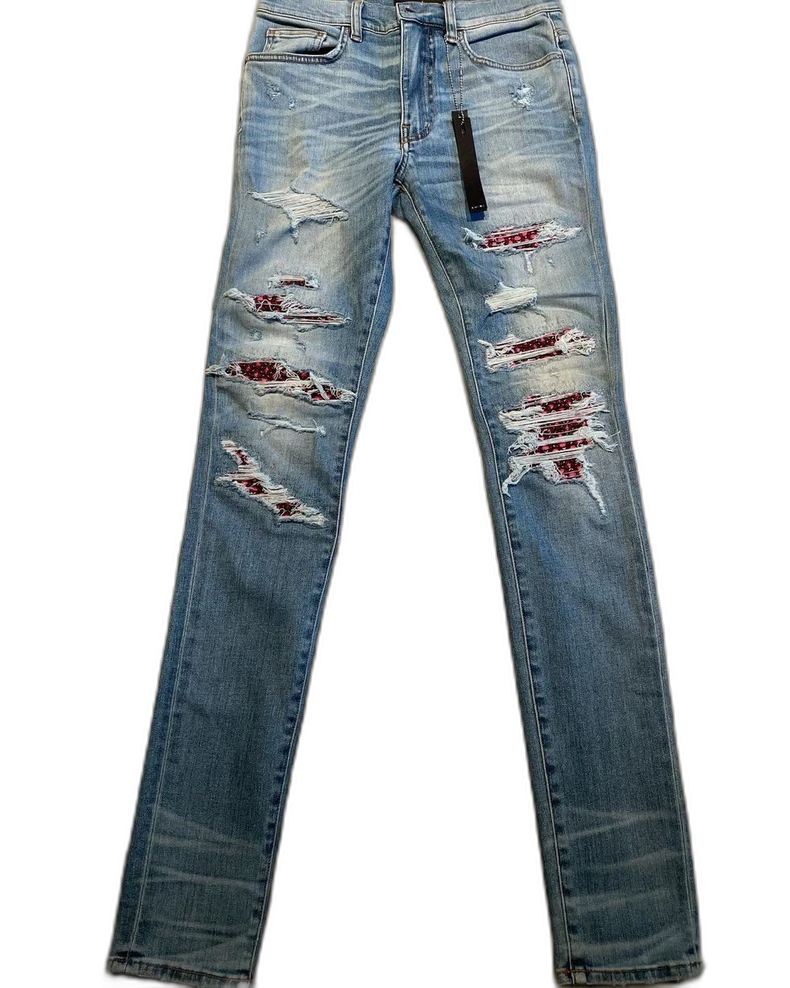 Amiri Thrash MX1 Denim Pants in Blue