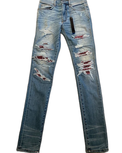 Amiri Thrash MX1 Denim Pants in Blue