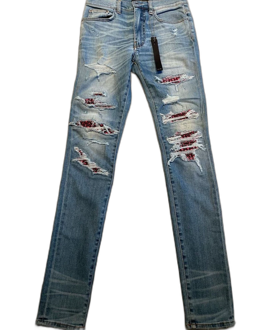 Amiri Thrash MX1 Denim Pants in Blue