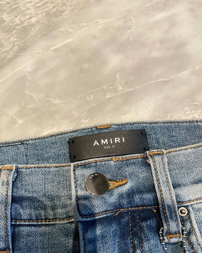 Amiri Thrash MX1 Denim Pants in Blue