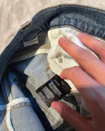 Amiri Thrash MX1 Denim Pants in Blue