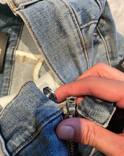 Amiri Thrash MX1 Denim Pants in Blue