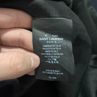 Saint Laurent Double-Breasted Navy Coat