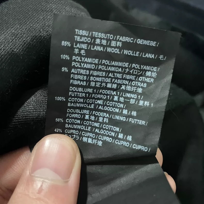 Saint Laurent Double-Breasted Navy Coat