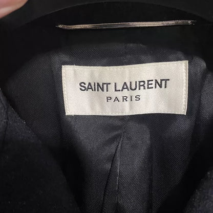 Saint Laurent Double-Breasted Navy Coat
