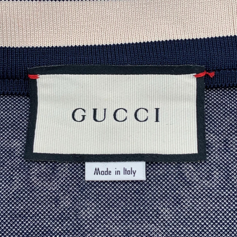 Gucci Blue Logo Print Zip Jacket