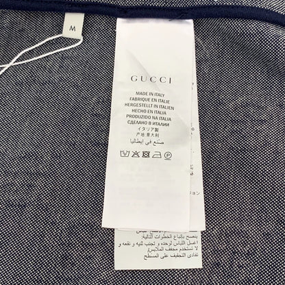 Gucci Blue Logo Print Zip Jacket