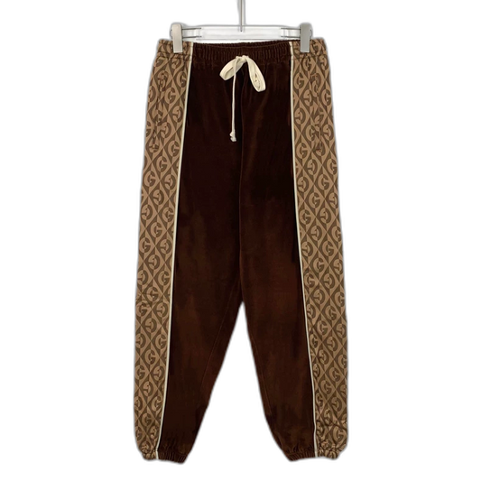Gucci Brown Logo Cotton Drawstring Pants