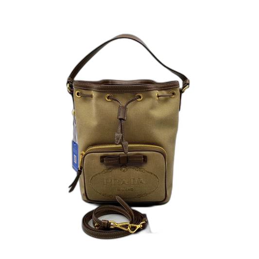 Prada Canvas Drawstring Bucket Bag