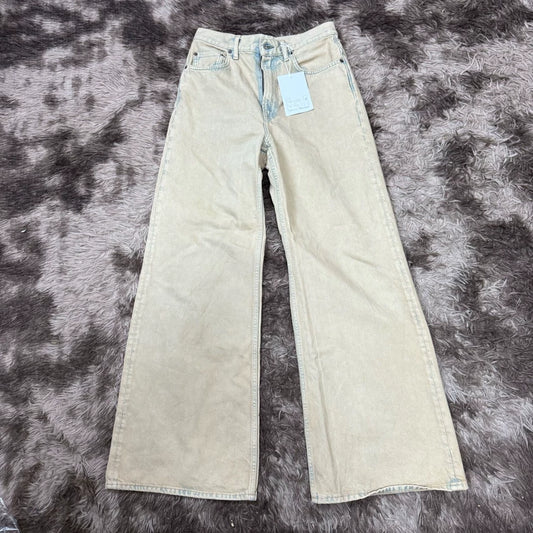 Acne Studios Beige High-Waist Wide-Leg Jeans
