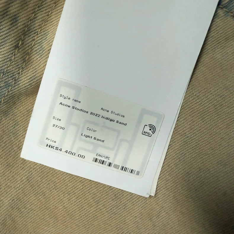 Acne Studios Beige High-Waist Wide-Leg Jeans