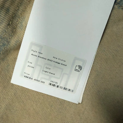 Acne Studios Beige High-Waist Wide-Leg Jeans