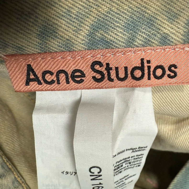 Acne Studios Beige High-Waist Wide-Leg Jeans
