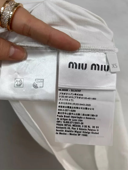 miumiu Short Logo Tee Size XS