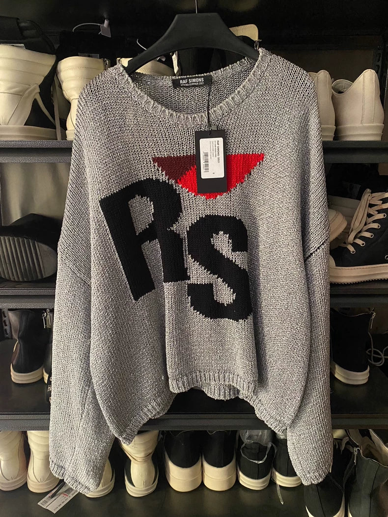 Raf Simons RS Silver Sequin Sweater-yf