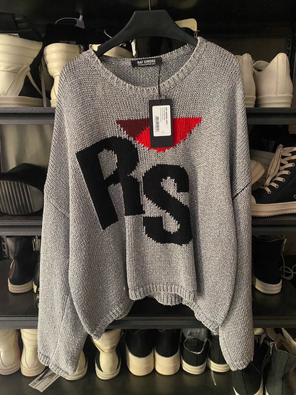 Raf Simons RS Silver Sequin Sweater-yf