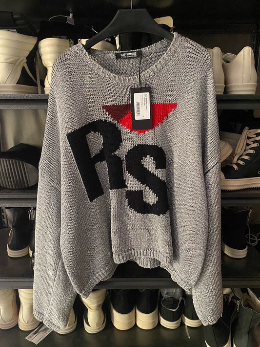 Raf Simons RS Silver Sequin Sweater-yf