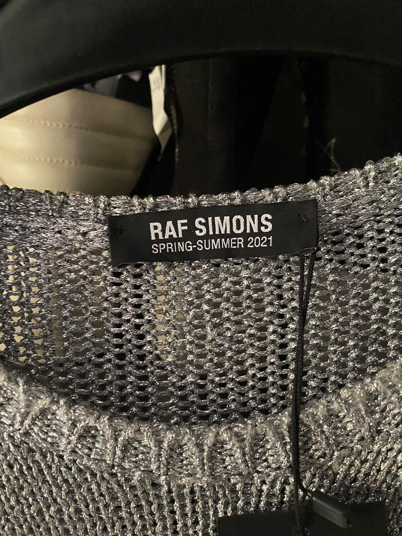 Raf Simons RS Silver Sequin Sweater-yf