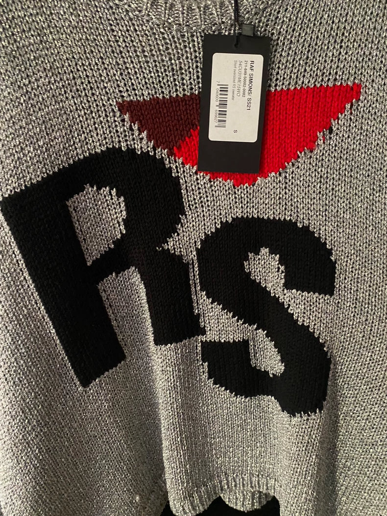 Raf Simons RS Silver Sequin Sweater-yf