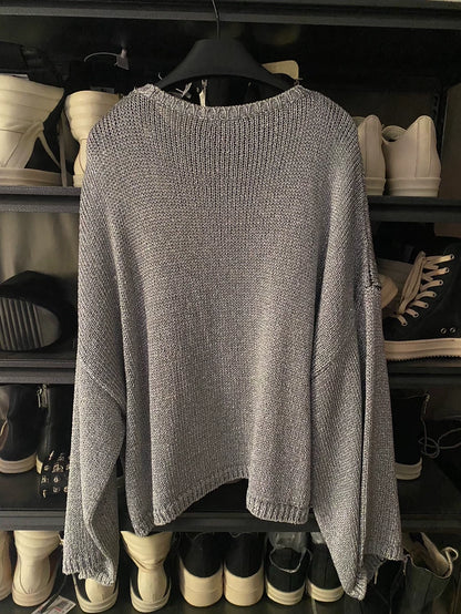 Raf Simons RS Silver Sequin Sweater-yf