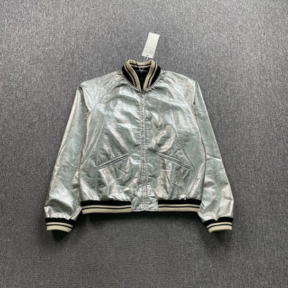 Silver Saint Laurent Bomber Jacket in XL