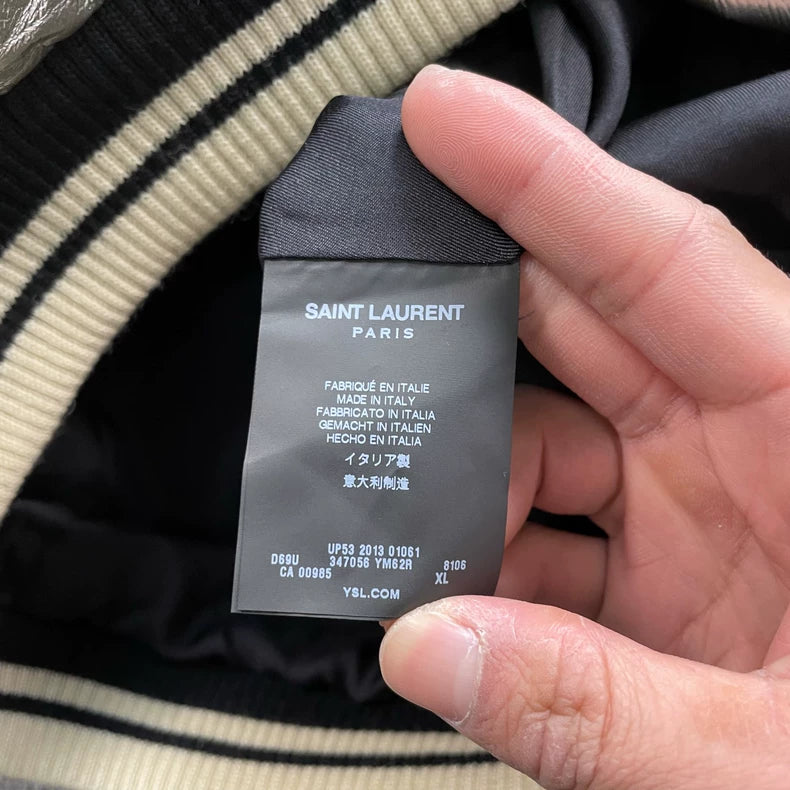 Silver Saint Laurent Bomber Jacket in XL