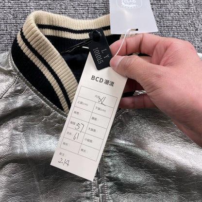 Silver Saint Laurent Bomber Jacket in XL