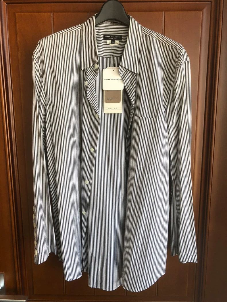 CDG HOMME PLUS Striped Button-Up Shirt