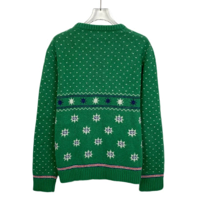Gucci Green Ram Head Wool Sweater